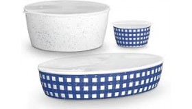 TarHong Navy Set 3 Lidden Bowl